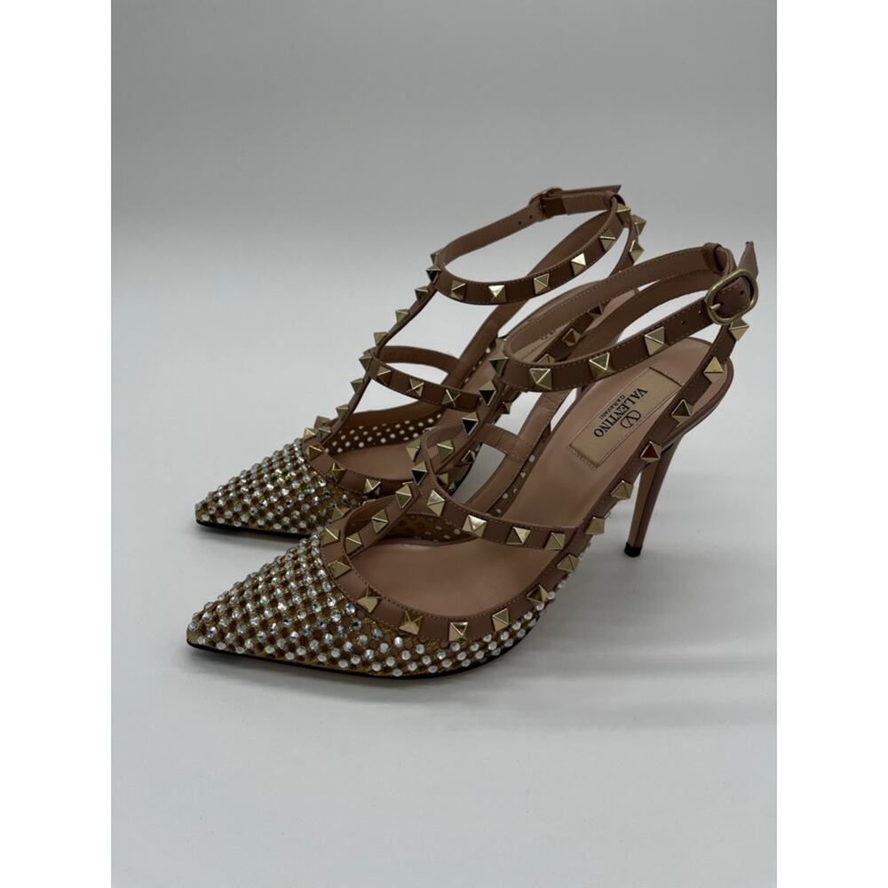 Valentino Garavani Pumps Rockstud Crystal Cage Nude - 40 (US 10) - Picture 3 of 14